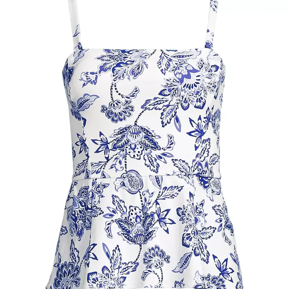 Women's Sculpting Waveshaper Peplum Swim Tankini Top
