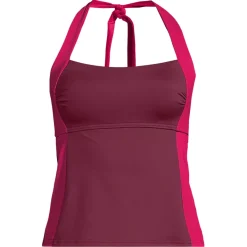 Women's Seamed Halter Tankini Top