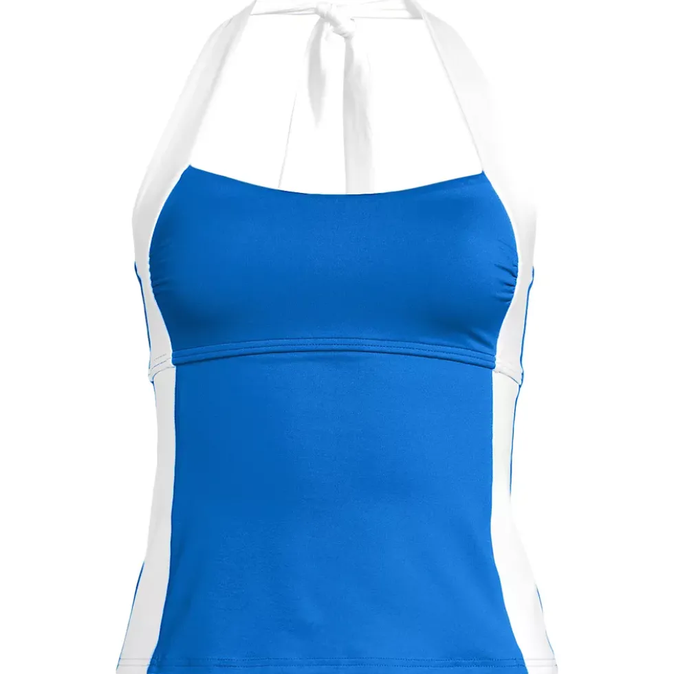 Women's Seamed Halter Tankini Top