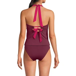 Women's Seamed Halter Tankini Top