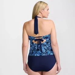 Women's Seamed Halter Tankini Top