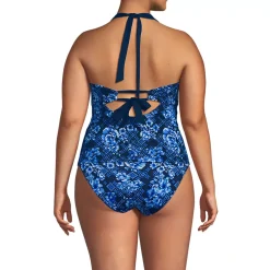 Women's Seamed Halter Tankini Top