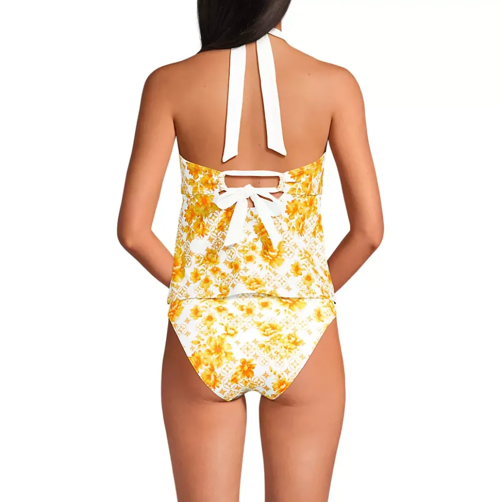 Women's Seamed Halter Tankini Top