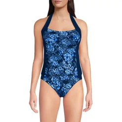 Women's Seamed Halter Tankini Top