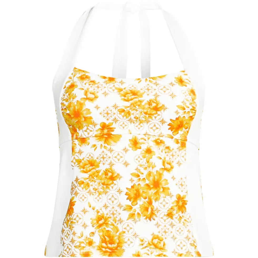 Women's Seamed Halter Tankini Top