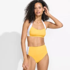Women's Seamed High Waisted Bikini Bottoms