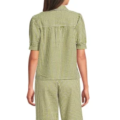 Women's Seersucker Peter Pan Collar Shirt