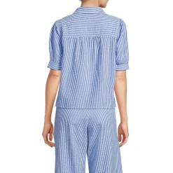 Women's Seersucker Peter Pan Collar Shirt