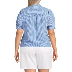 Women's Seersucker Peter Pan Collar Shirt