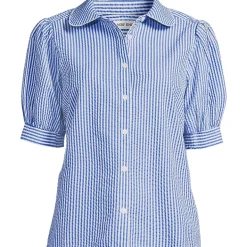 Women's Seersucker Peter Pan Collar Shirt