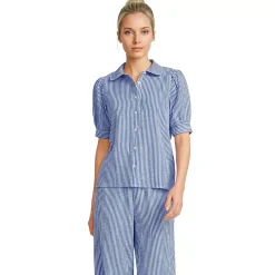 Women's Seersucker Peter Pan Collar Shirt