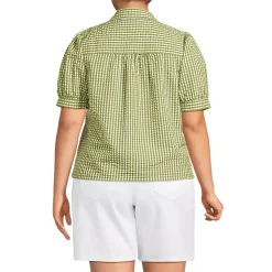 Women's Seersucker Peter Pan Collar Shirt