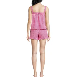 Women's Seersucker 2 Piece Pajama Set - Tank and Shorts