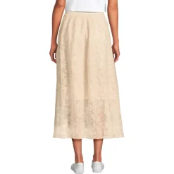 Women's Sequin Lace Mid Rise Midi Skirt