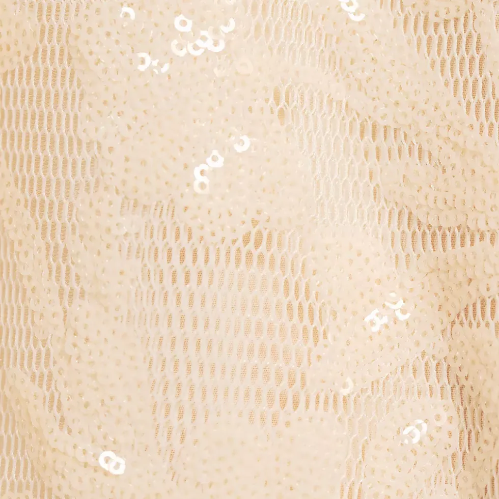 Women's Sequin Lace Mid Rise Midi Skirt