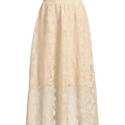Women's Sequin Lace Mid Rise Midi Skirt