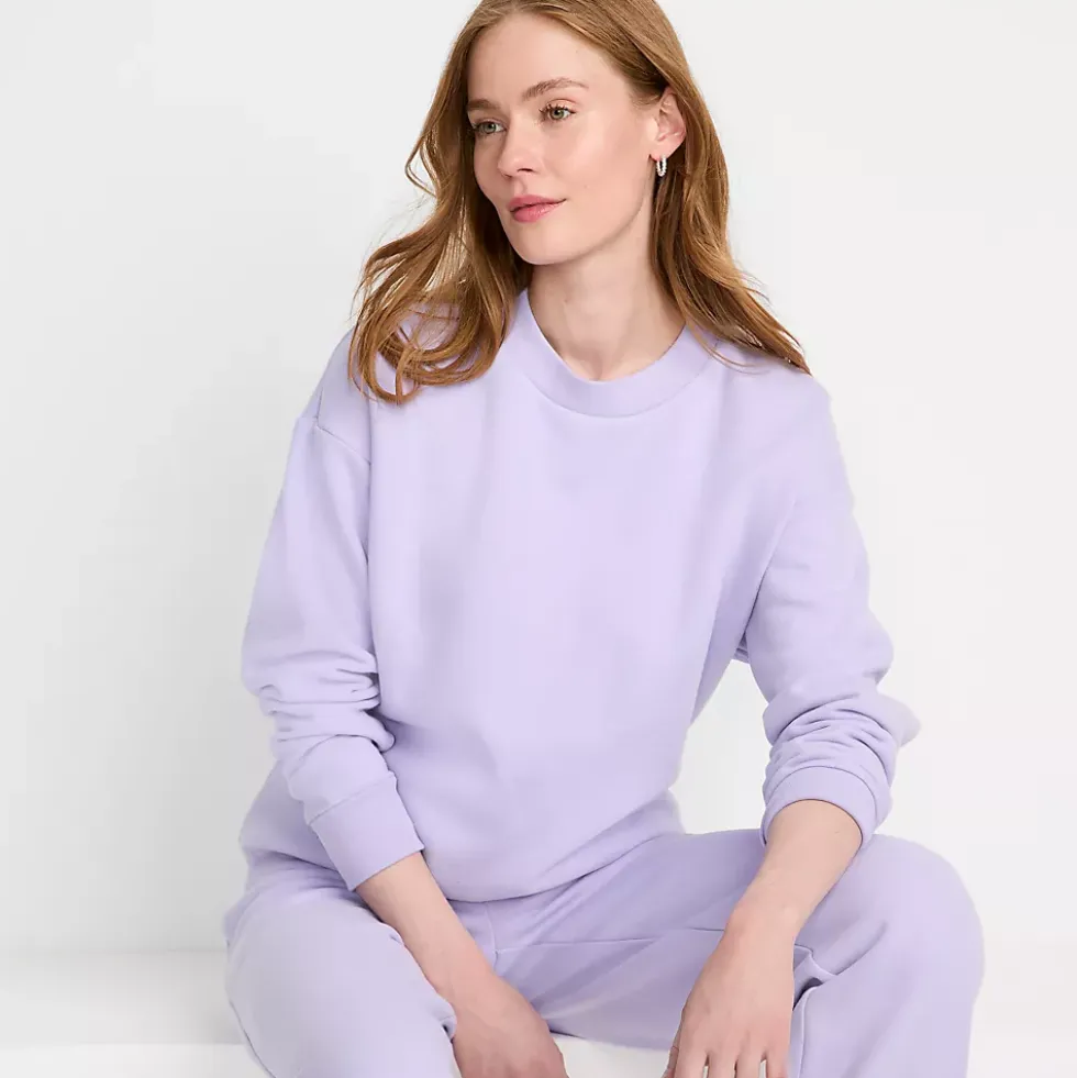 Women's Serious Sweats Oversized Long Sleeve Crew Neck Sweatshirt - Set Top