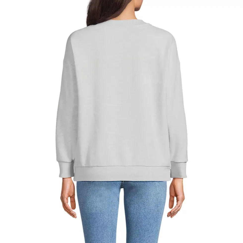 Women's Serious Sweats Oversized Long Sleeve Crew Neck Sweatshirt - Set Top