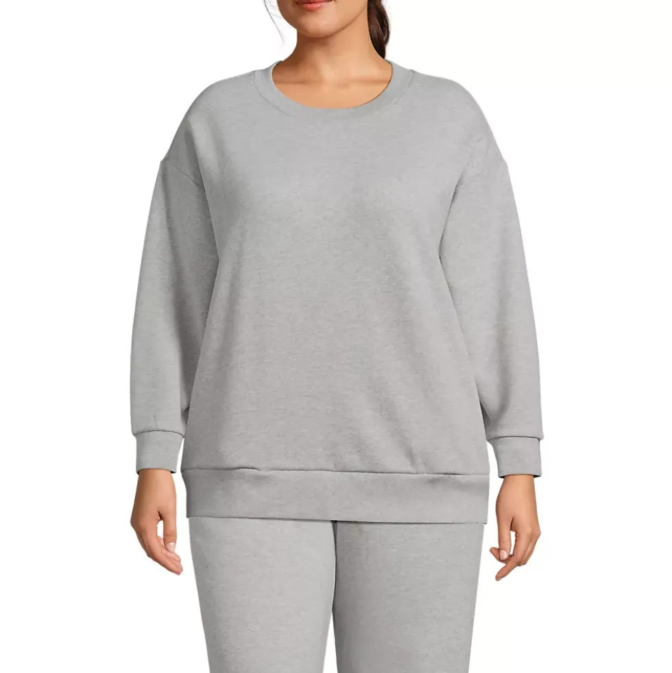 Women's Serious Sweats Oversized Long Sleeve Crew Neck Sweatshirt - Set Top