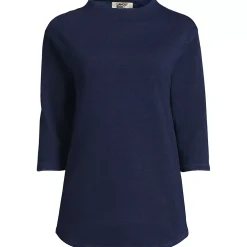 Women's Serious Sweats 3/4 Sleeve Funnel Neck Top