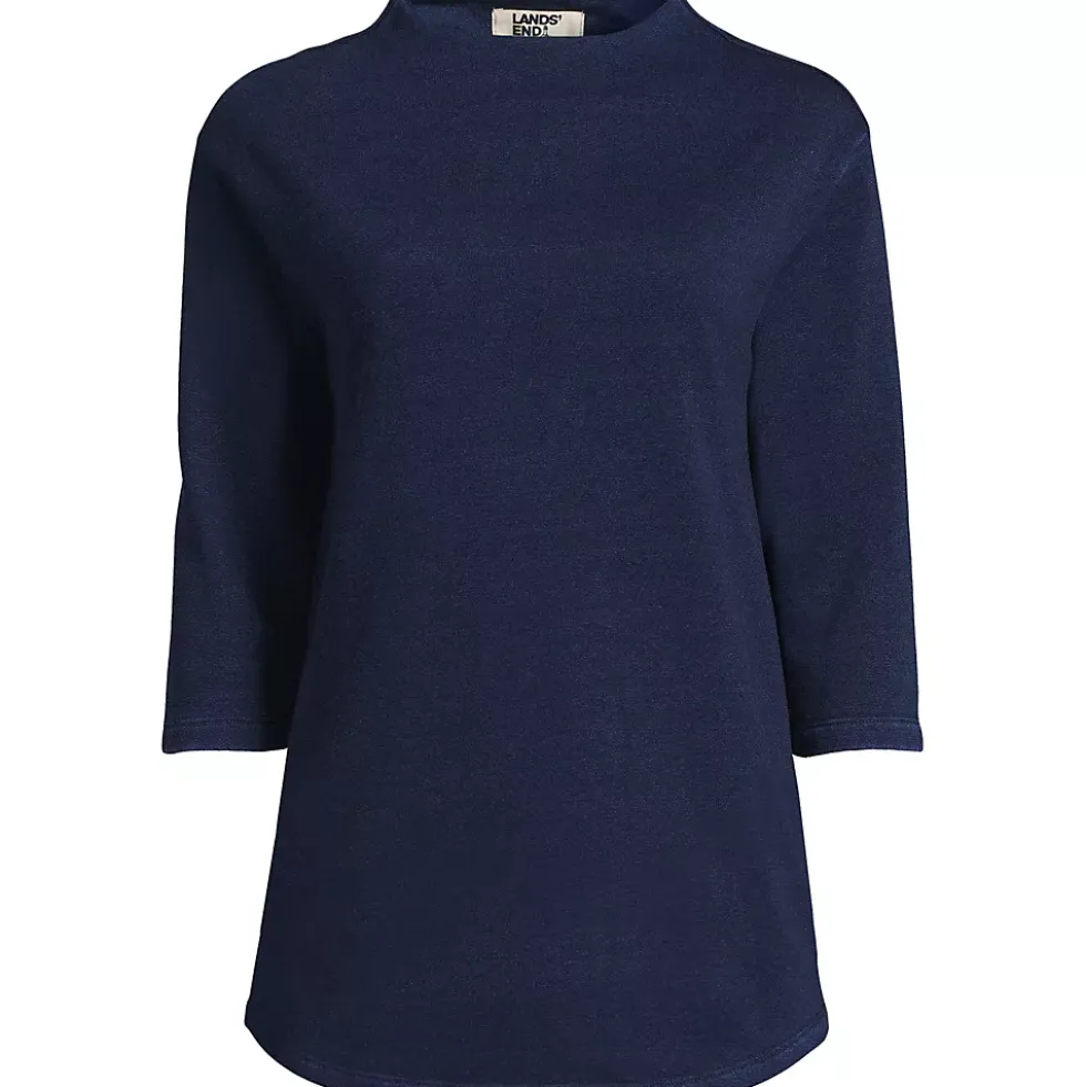 Women's Serious Sweats 3/4 Sleeve Funnel Neck Top