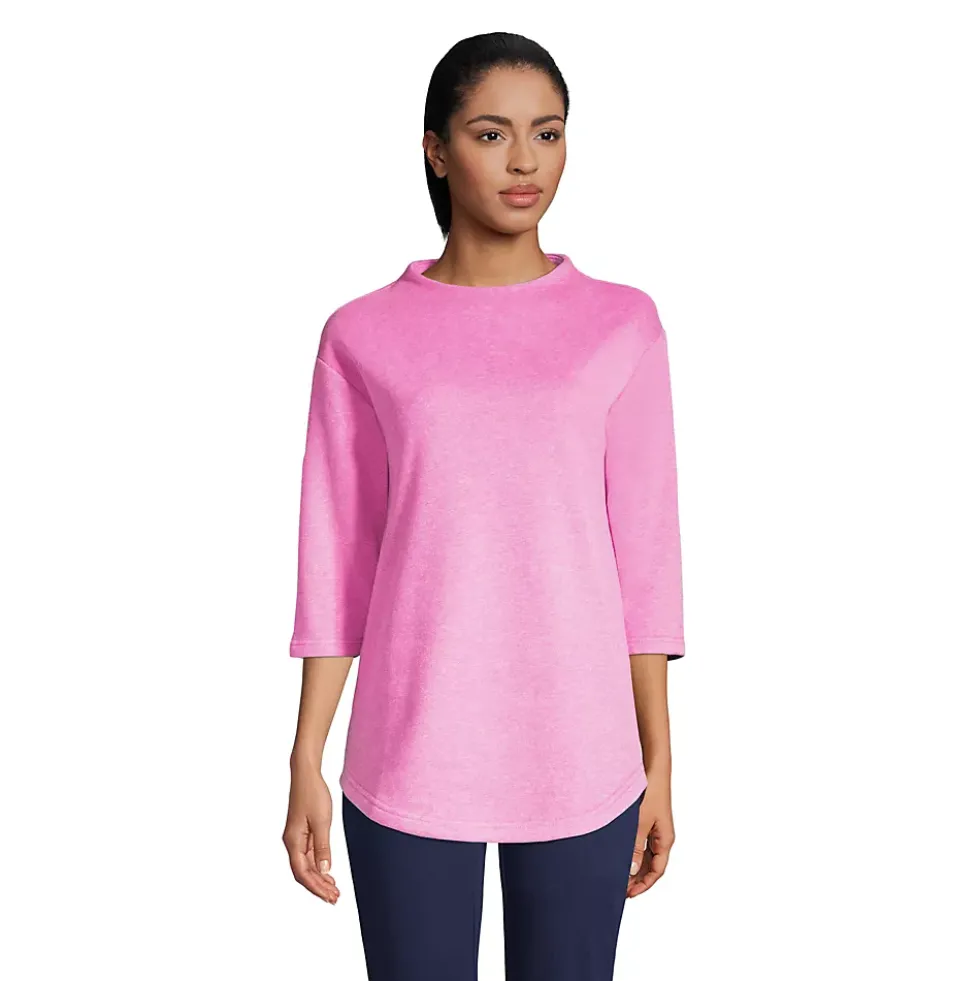 Women's Serious Sweats 3/4 Sleeve Funnel Neck Top