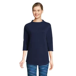 Women's Serious Sweats 3/4 Sleeve Funnel Neck Top