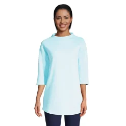 Women's Serious Sweats 3/4 Sleeve Funnel Neck Top