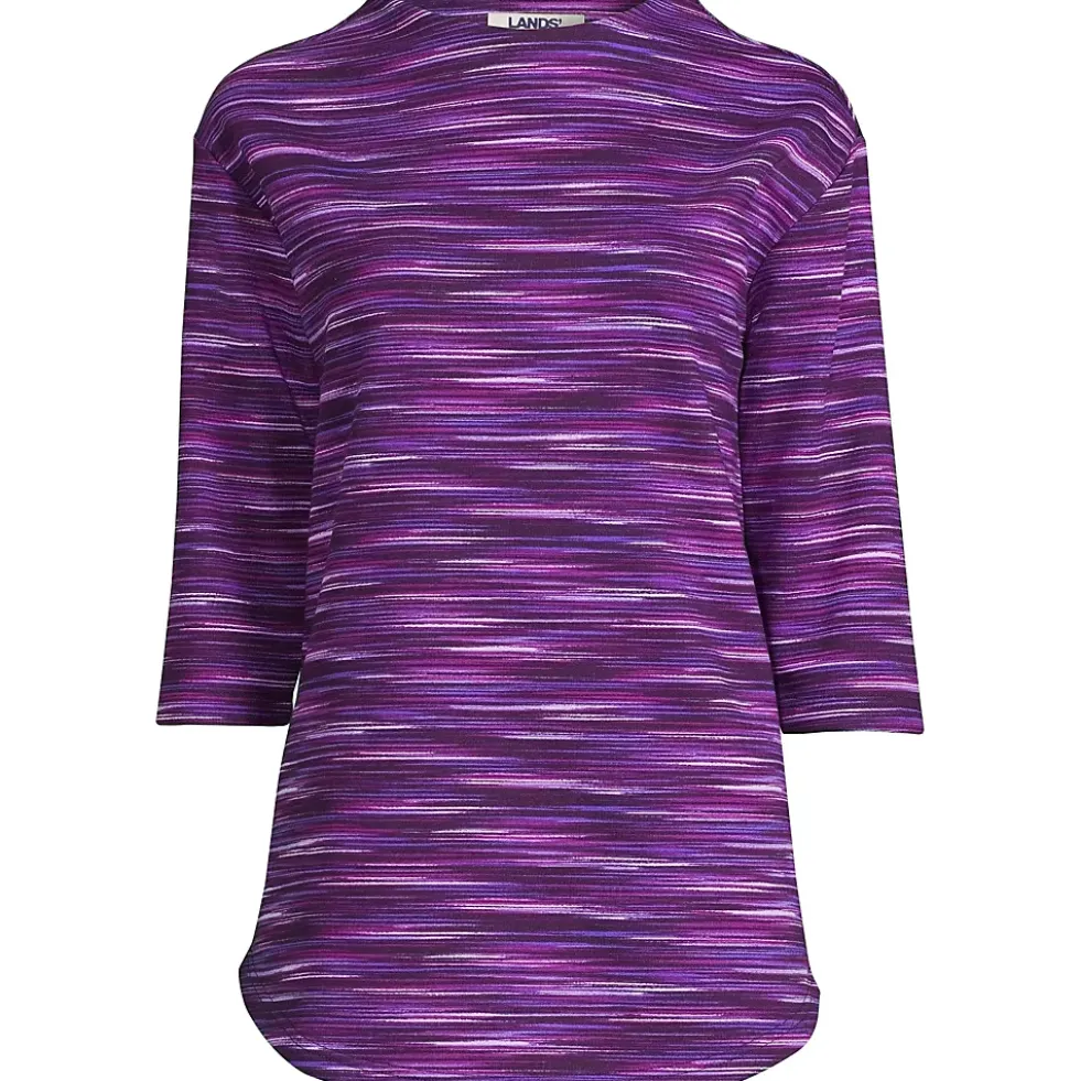 Women's Serious Sweats 3/4 Sleeve Funnel Neck Top