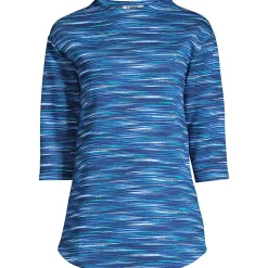 Women's Serious Sweats 3/4 Sleeve Funnel Neck Top