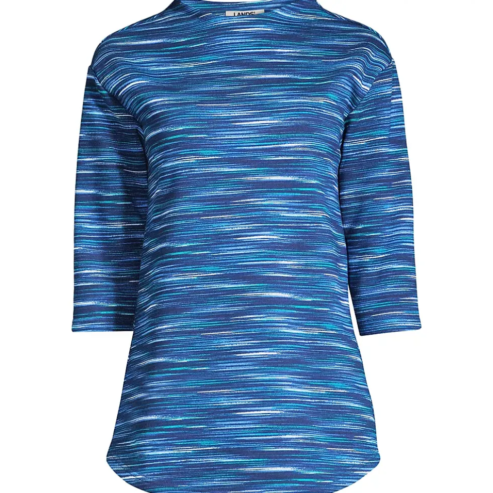 Women's Serious Sweats 3/4 Sleeve Funnel Neck Top