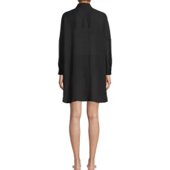 Women's Sheer Oversized Button Front Swim Cover-up Shirt