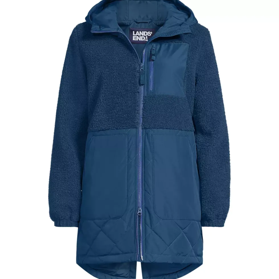 Women's Sherpa Fleece Quilted Mixed Media Parka
