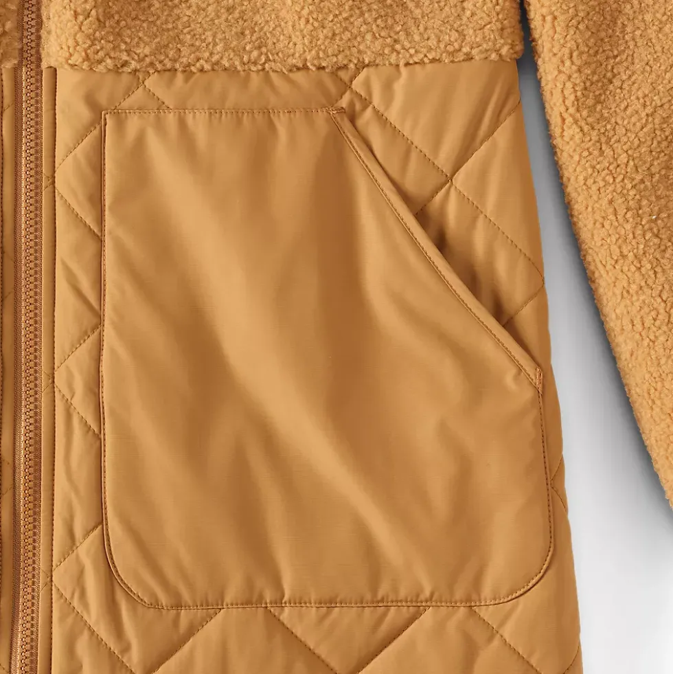 Women's Sherpa Fleece Quilted Mixed Media Parka