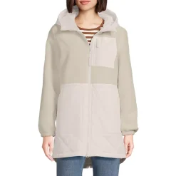 Women's Sherpa Fleece Quilted Mixed Media Parka