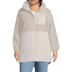 Women's Sherpa Fleece Quilted Mixed Media Parka