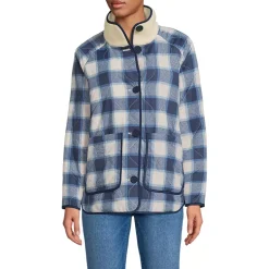 Women's Sherpa Fleece Reversible Mixed Media Long Jacket