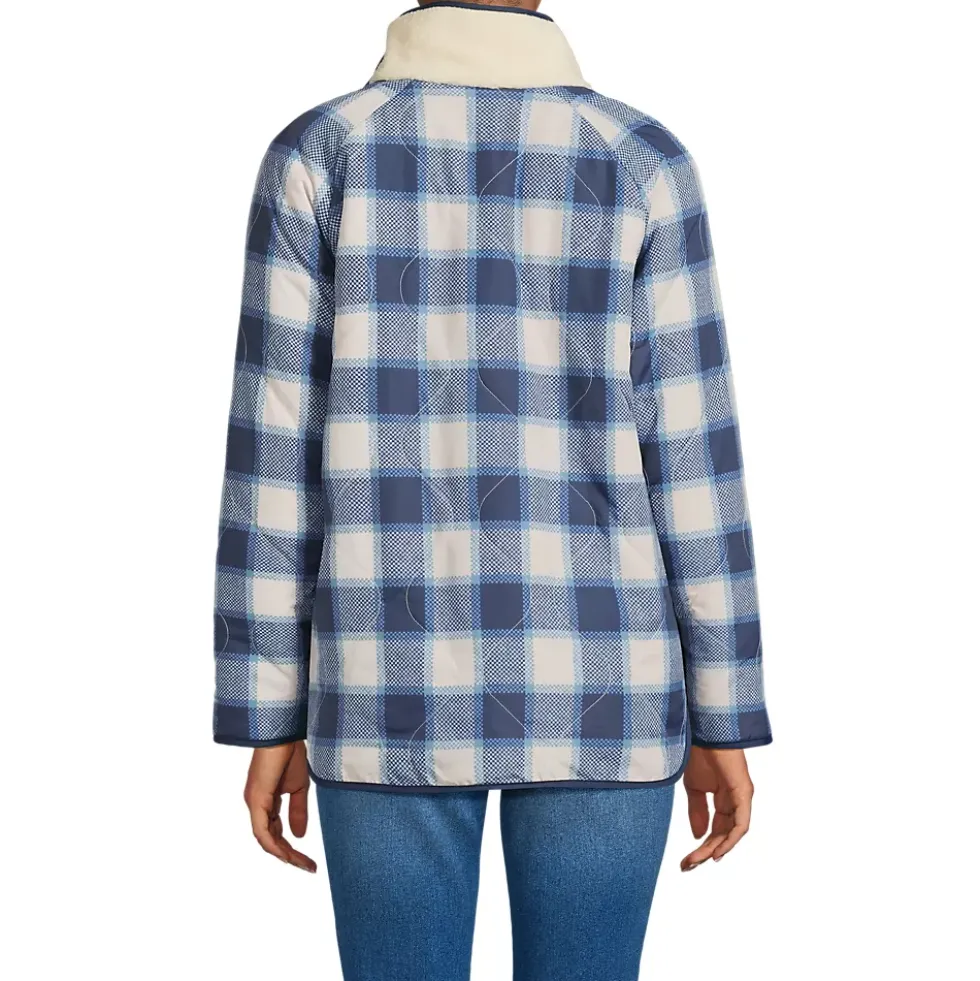 Women's Sherpa Fleece Reversible Mixed Media Long Jacket