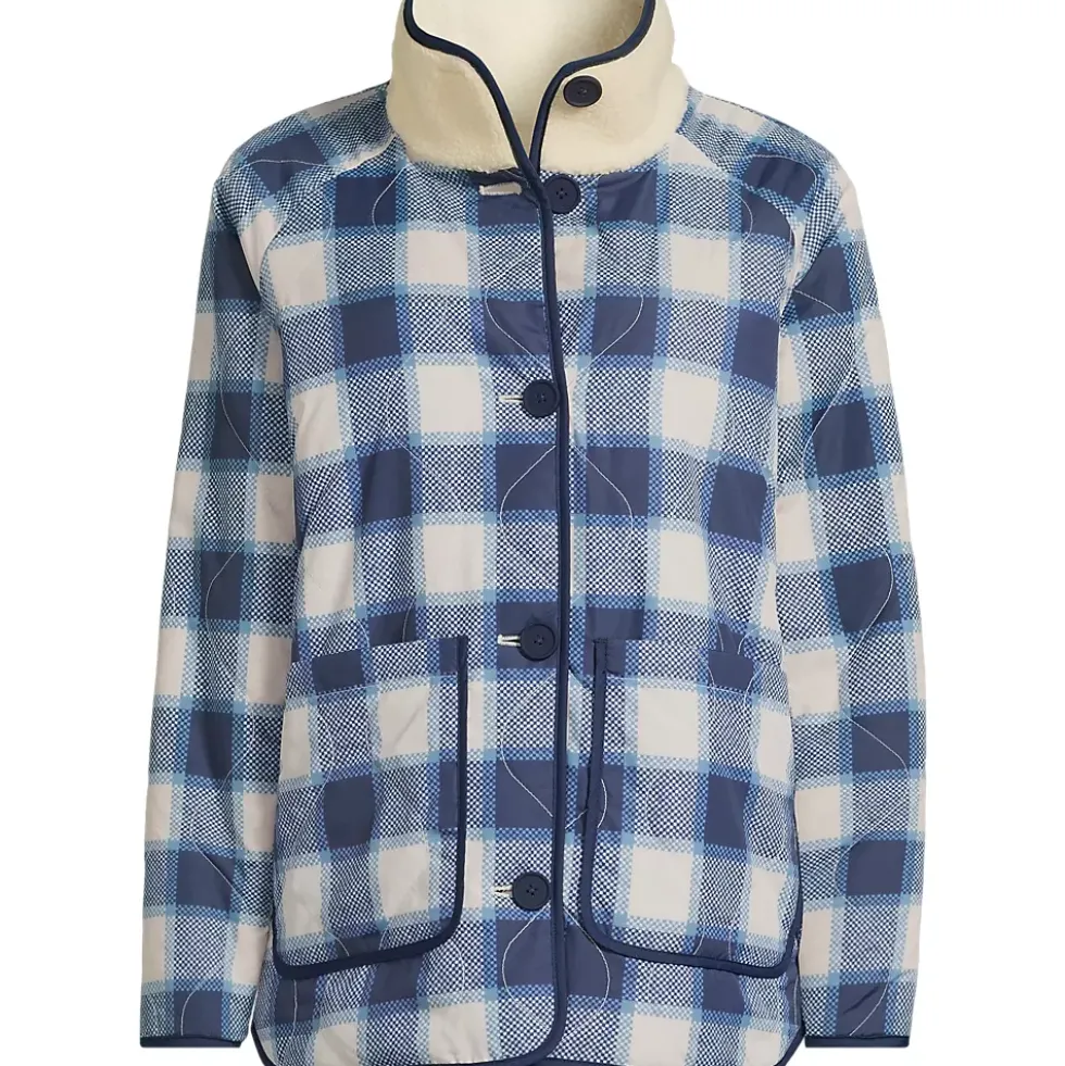 Women's Sherpa Fleece Reversible Mixed Media Long Jacket