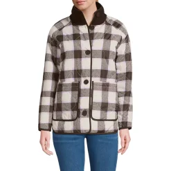 Women's Sherpa Fleece Reversible Mixed Media Long Jacket