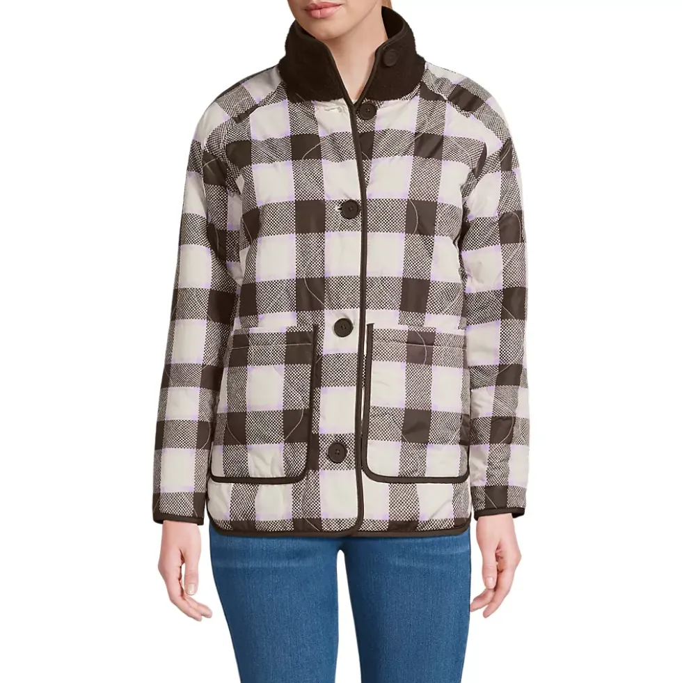 Women's Sherpa Fleece Reversible Mixed Media Long Jacket