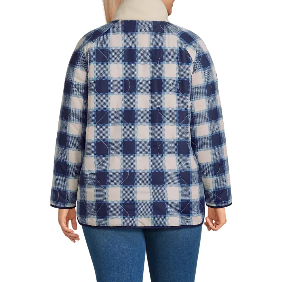 Women's Sherpa Fleece Reversible Mixed Media Long Jacket