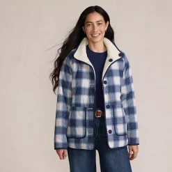 Women's Sherpa Fleece Reversible Mixed Media Long Jacket
