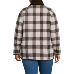 Women's Sherpa Fleece Reversible Mixed Media Long Jacket