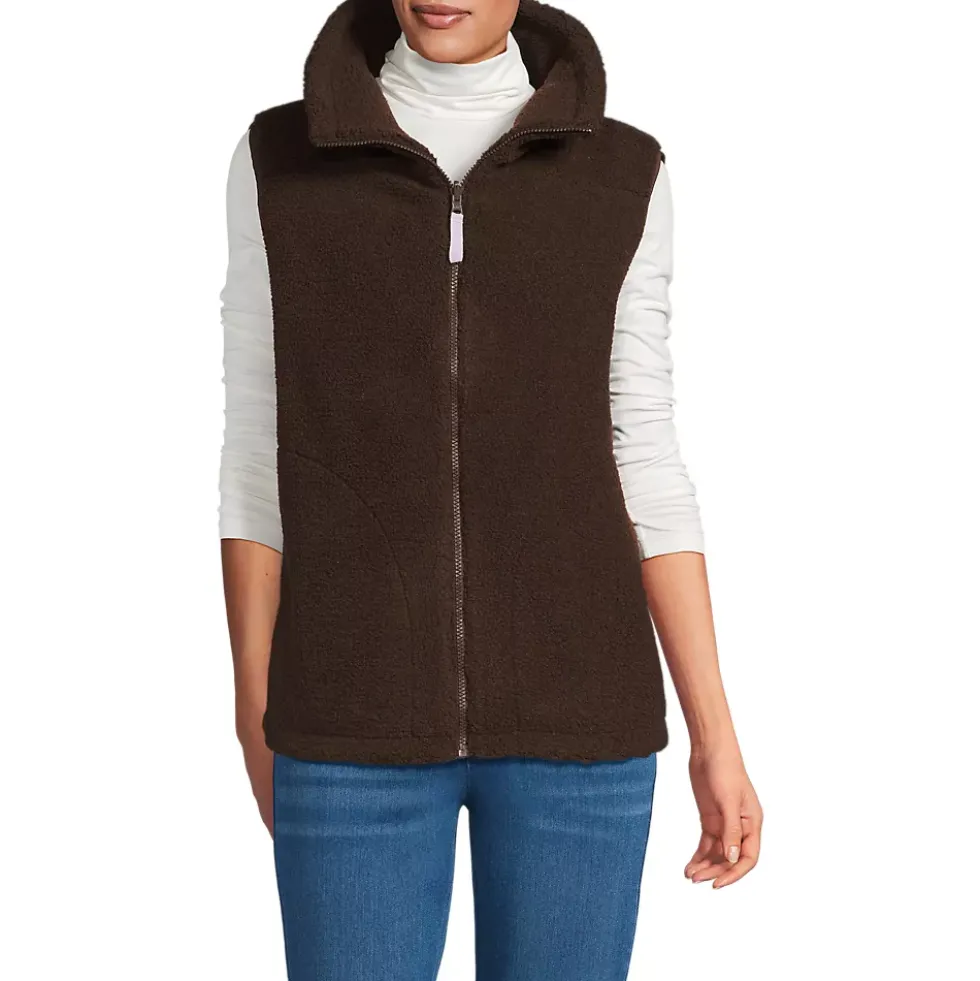 Women's Sherpa Fleece Reversible Mixed Media Vest
