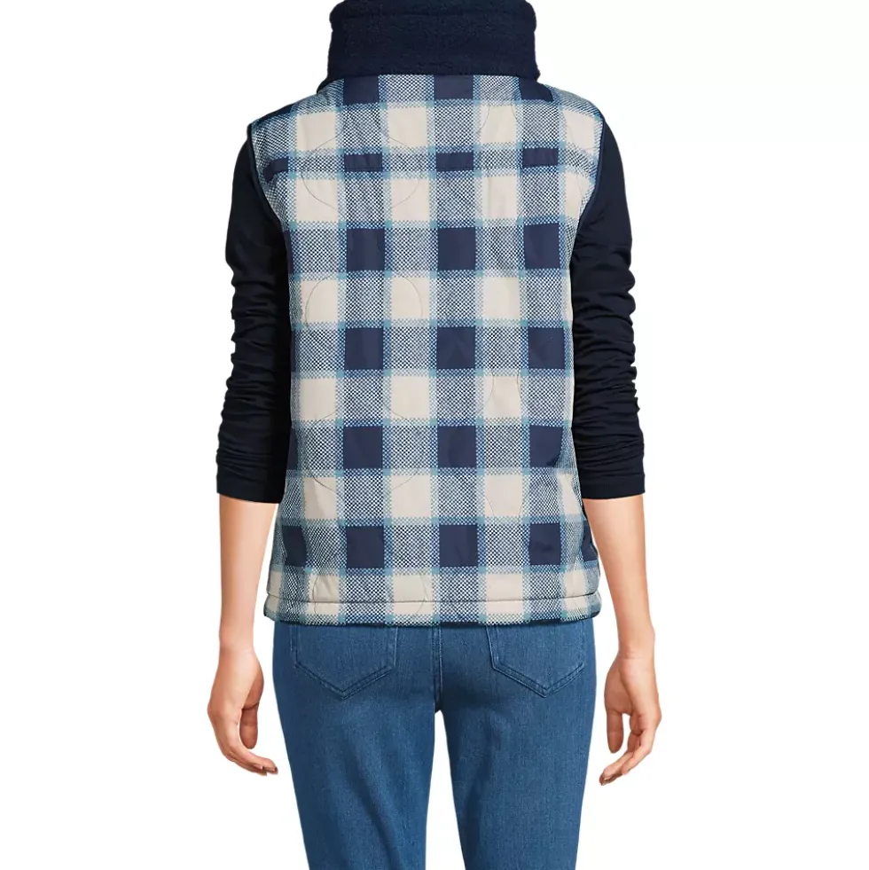 Women's Sherpa Fleece Reversible Mixed Media Vest