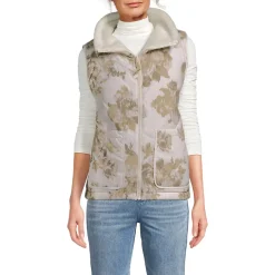 Women's Sherpa Fleece Reversible Mixed Media Vest