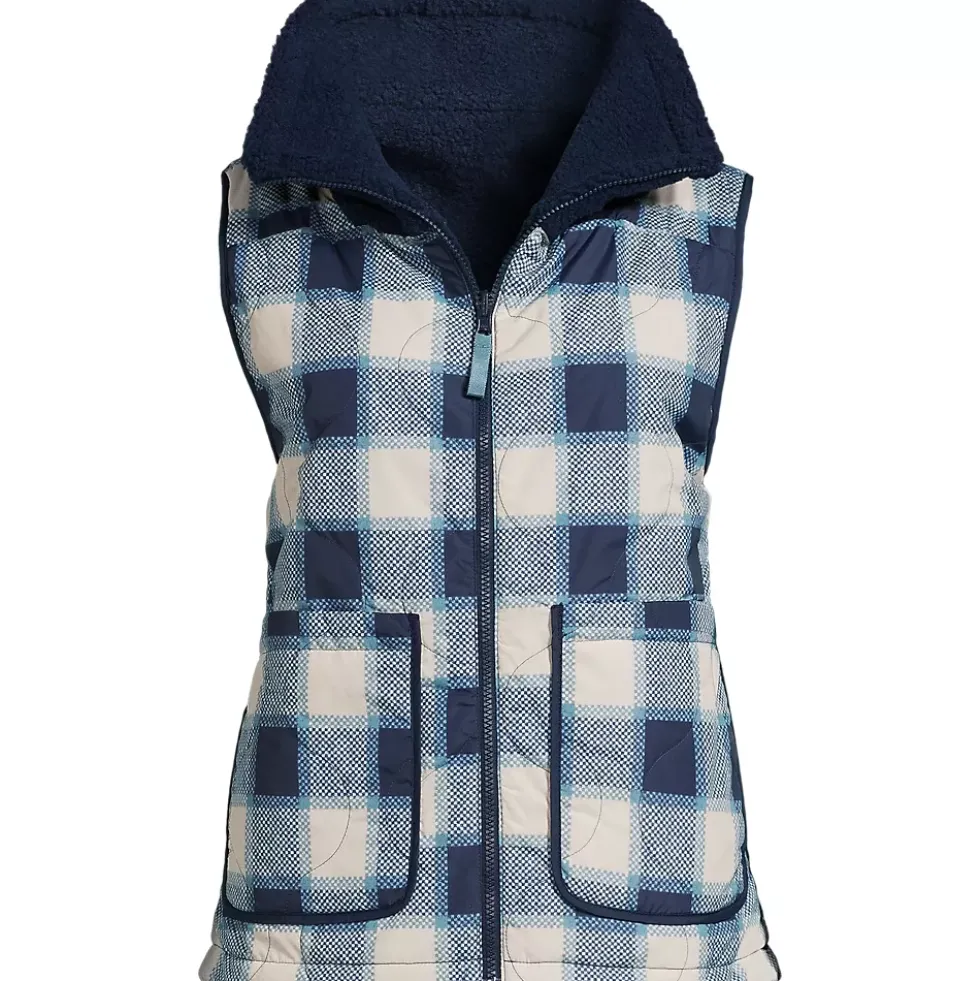 Women's Sherpa Fleece Reversible Mixed Media Vest