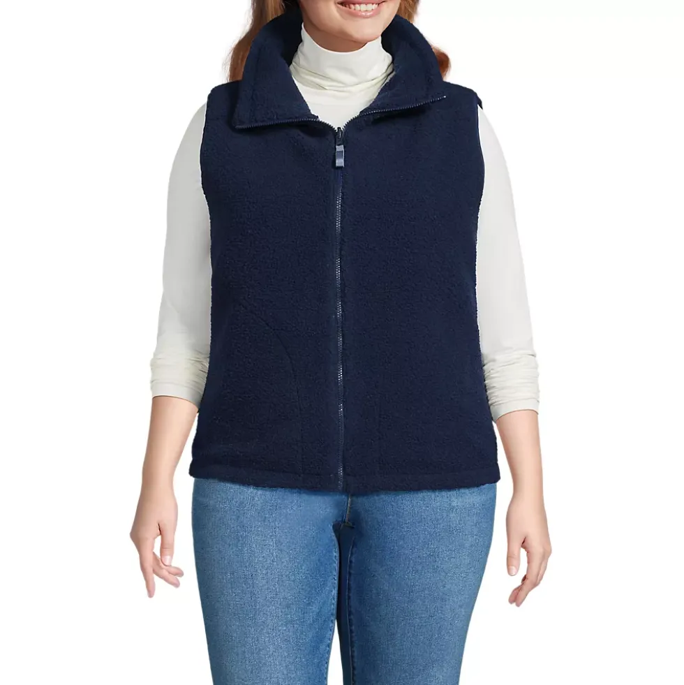 Women's Sherpa Fleece Reversible Mixed Media Vest