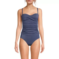 Women's Shine Wrap Bandeau Tankini Swimsuit Top